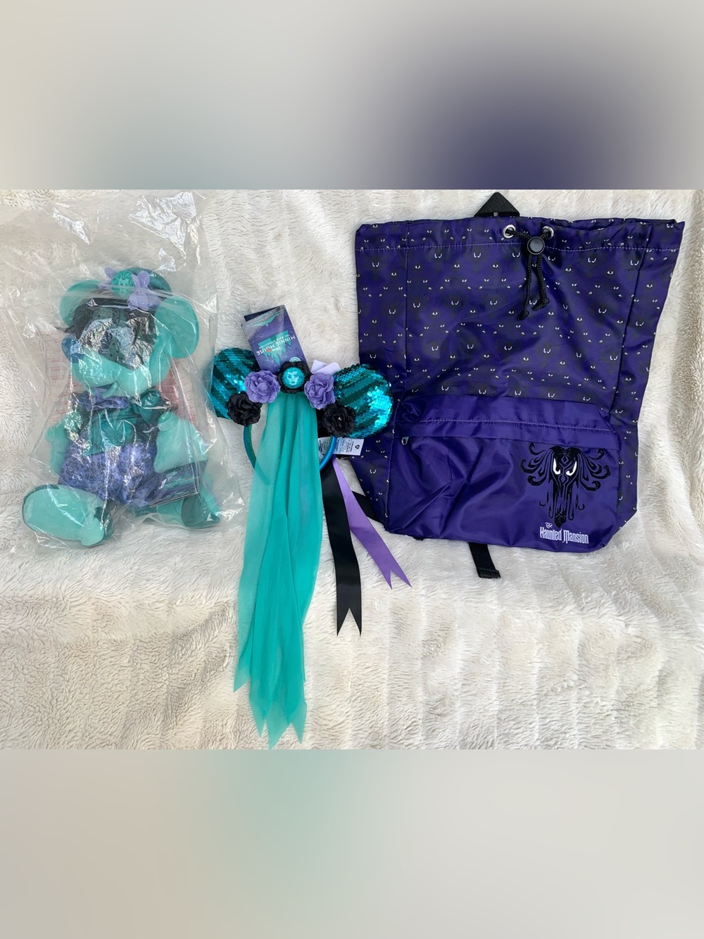 Haunted Mansion Main Attraction Ears Minnie Plush Disney Parks Bag Bundle NEW